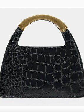 ZARA CITY BAG WITH METAL HANDLE